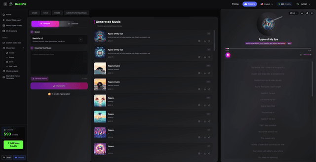AI Music Toolkit Engine | beatviz ai music video generator